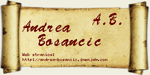Andrea Bosančić vizit kartica
